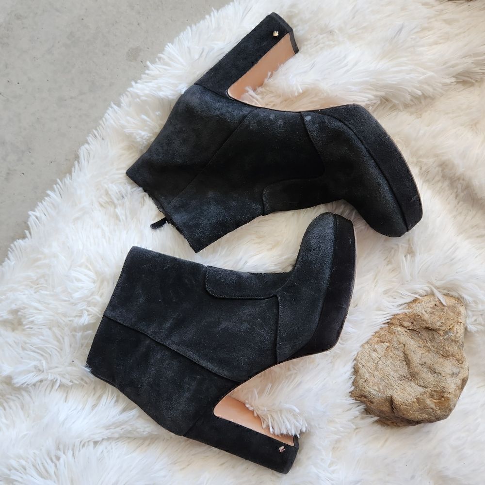 Kate spade black suede New York ankle booties